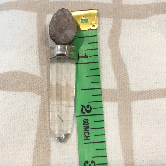 Vintage Druzy & Rock Crystal Pendant - Picture 8 of 9